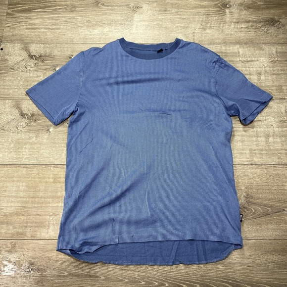 Boss Other - BOSS Shirt Mens Large‎ Blue Waffle Knit Textured Crewneck Short Sleeve Tee